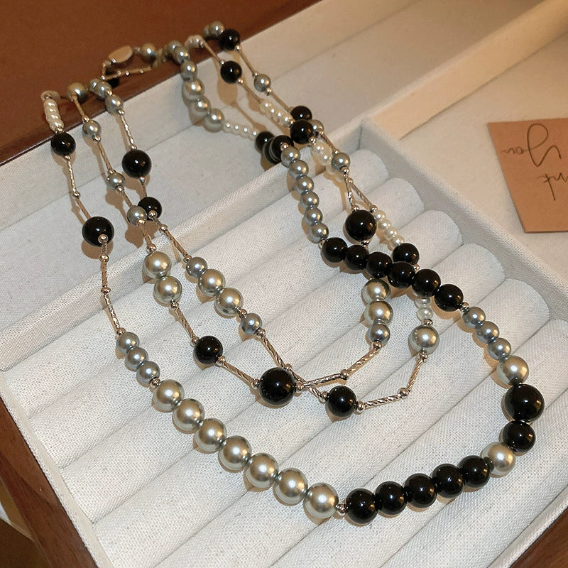 Necklace Fake Pearl Acrylic Geometric Inlaid With Pearls Light Luxury Women's Clavicle Chain - Image 7