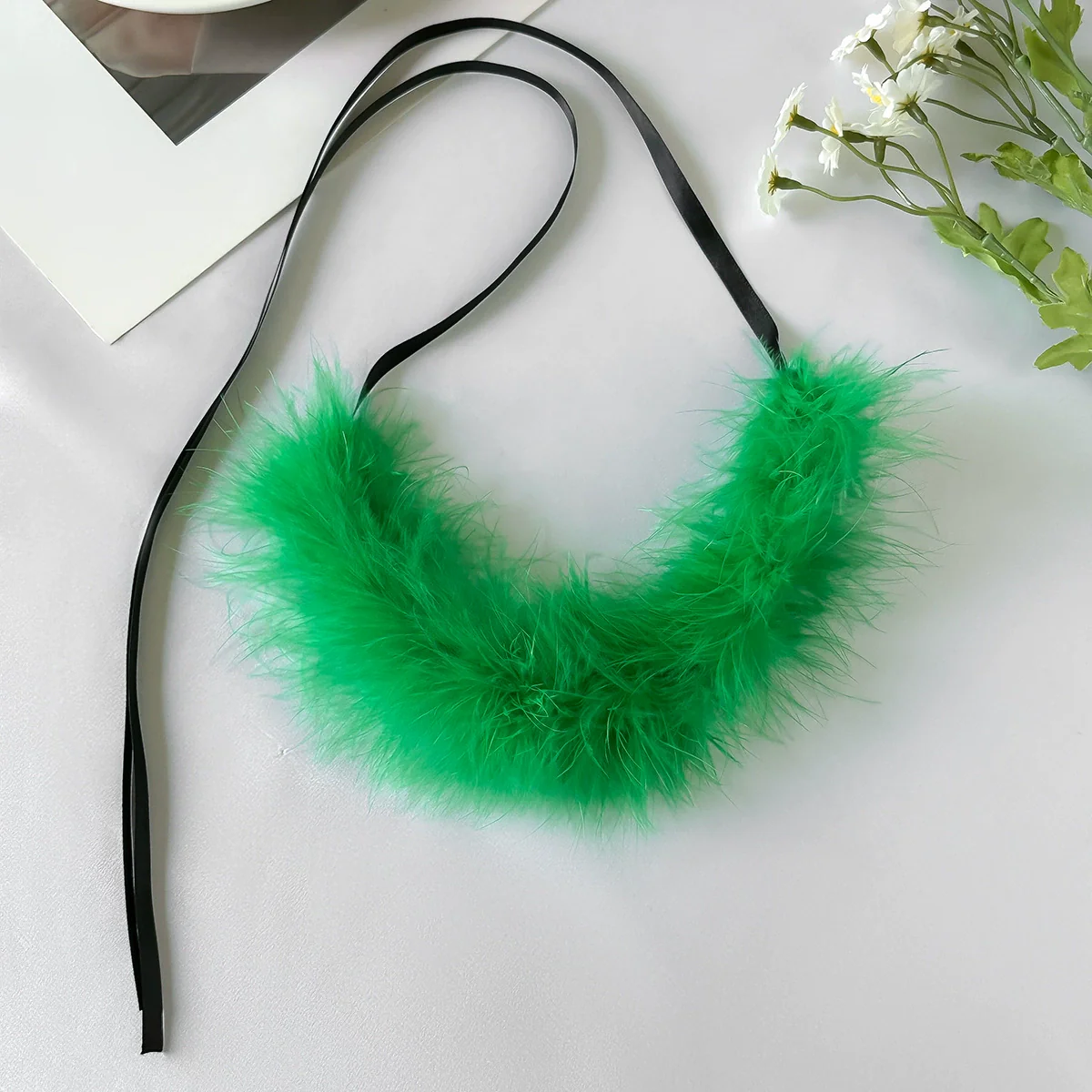 Necklace Feather Geometric Handmade Ribbon For Women - Image 4