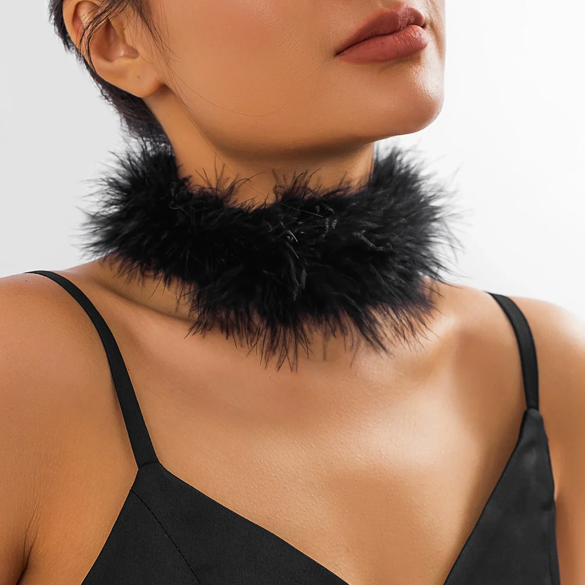 Necklace Feather Ribbon Handmade Geometric Dark Style - Image 10
