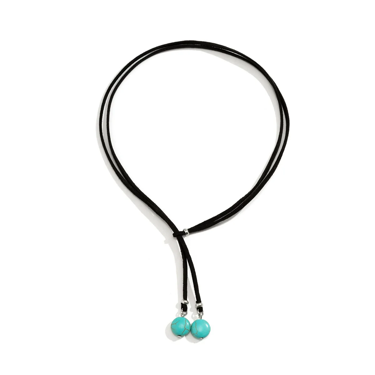 Necklace Flannel Imitation Turquoise Geometric Handmade Women's Jewelry Clavicle Chain - Image 5