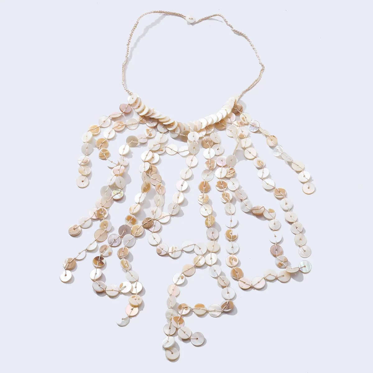 Necklace Handmade Shell Geometric Mixed Gemstone Women's - Image 3