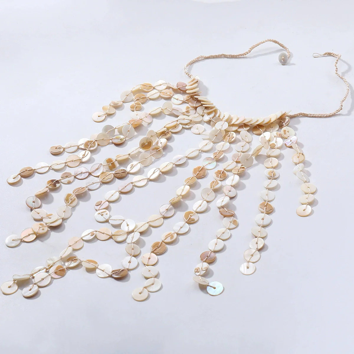Necklace Handmade Shell Geometric Mixed Gemstone Women's - Image 4