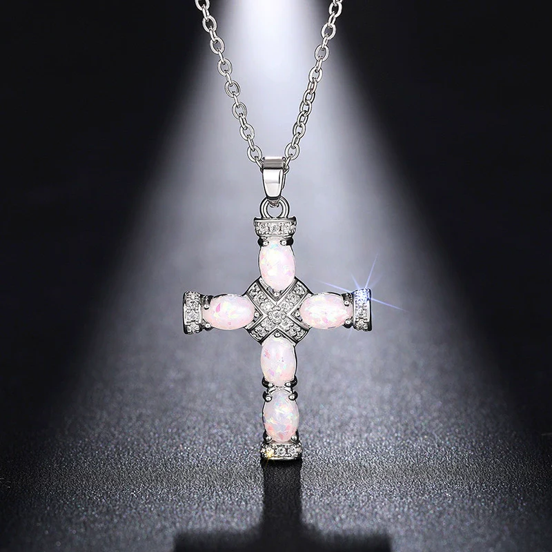 Necklace Imitation Opal Copper Geometric Sweet Cool Style With Letters Numbers Text Zirconia Oshaped Chain For Women