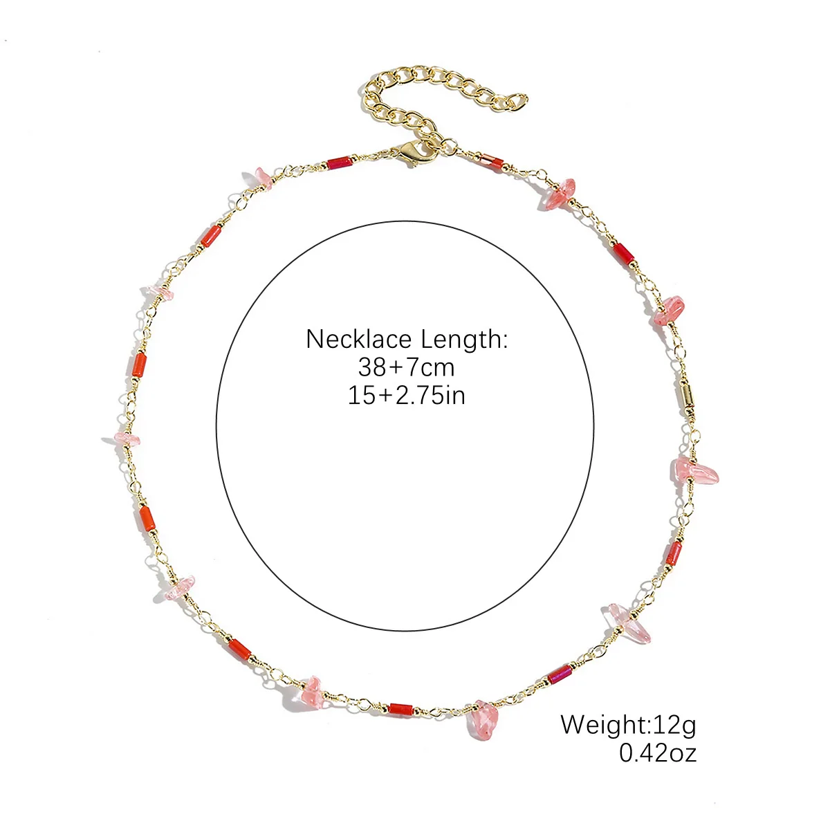 Necklace Imitation Pearl Alloy Geometric Electroplating - Image 11