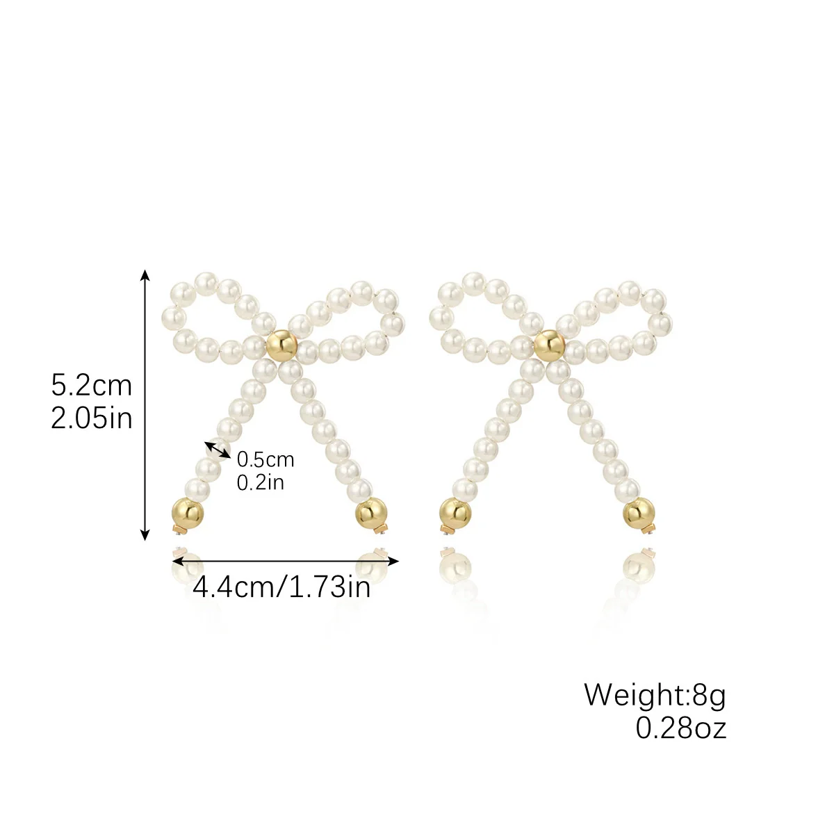Necklace Imitation Pearl Geometric Beaded Bow Ballet Style Electroplating - Image 10