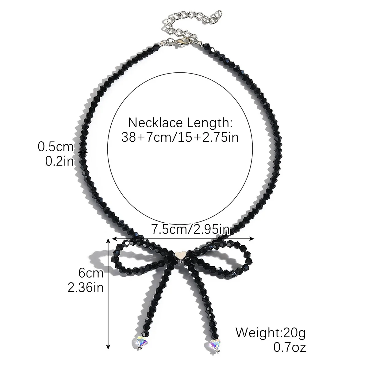 Necklace Imitation Pearl Geometric Beaded Bow Ballet Style Electroplating - Image 12