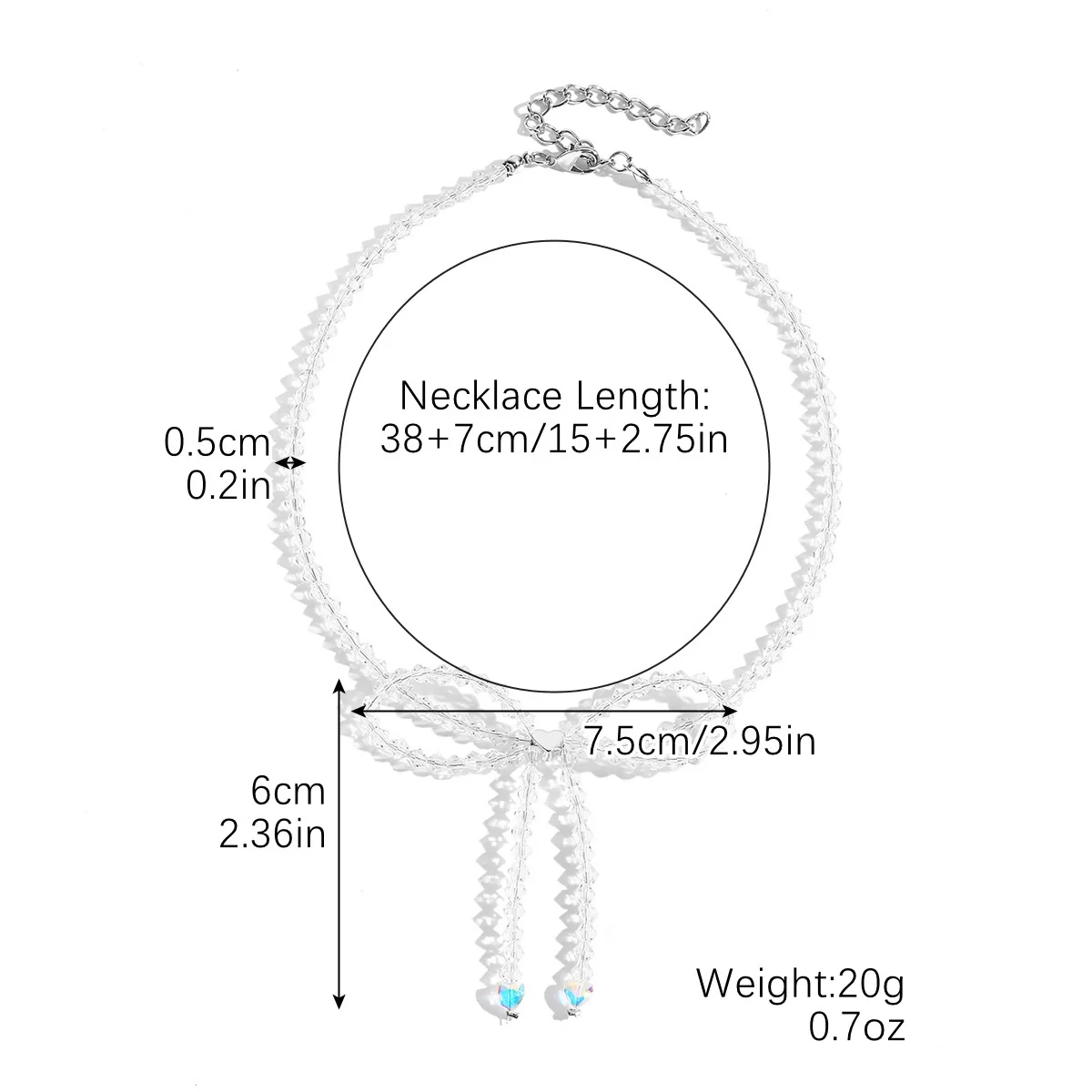 Necklace Imitation Pearl Geometric Beaded Bow Ballet Style Electroplating - Image 15