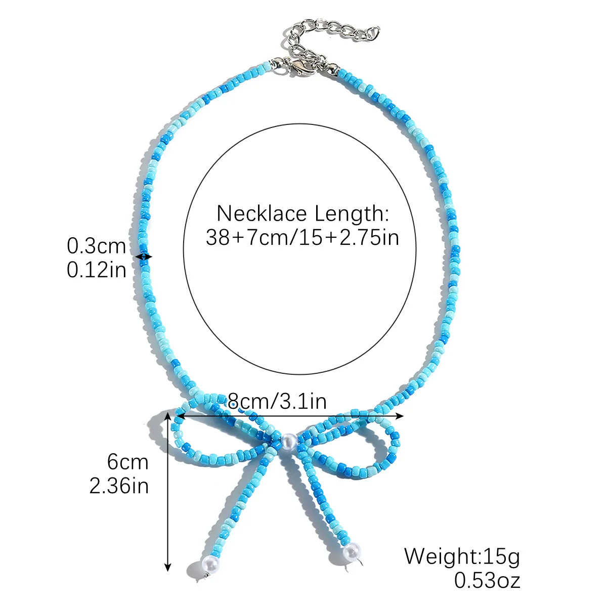 Necklace Imitation Pearl Geometric Beaded Bow Ballet Style Electroplating - Image 16