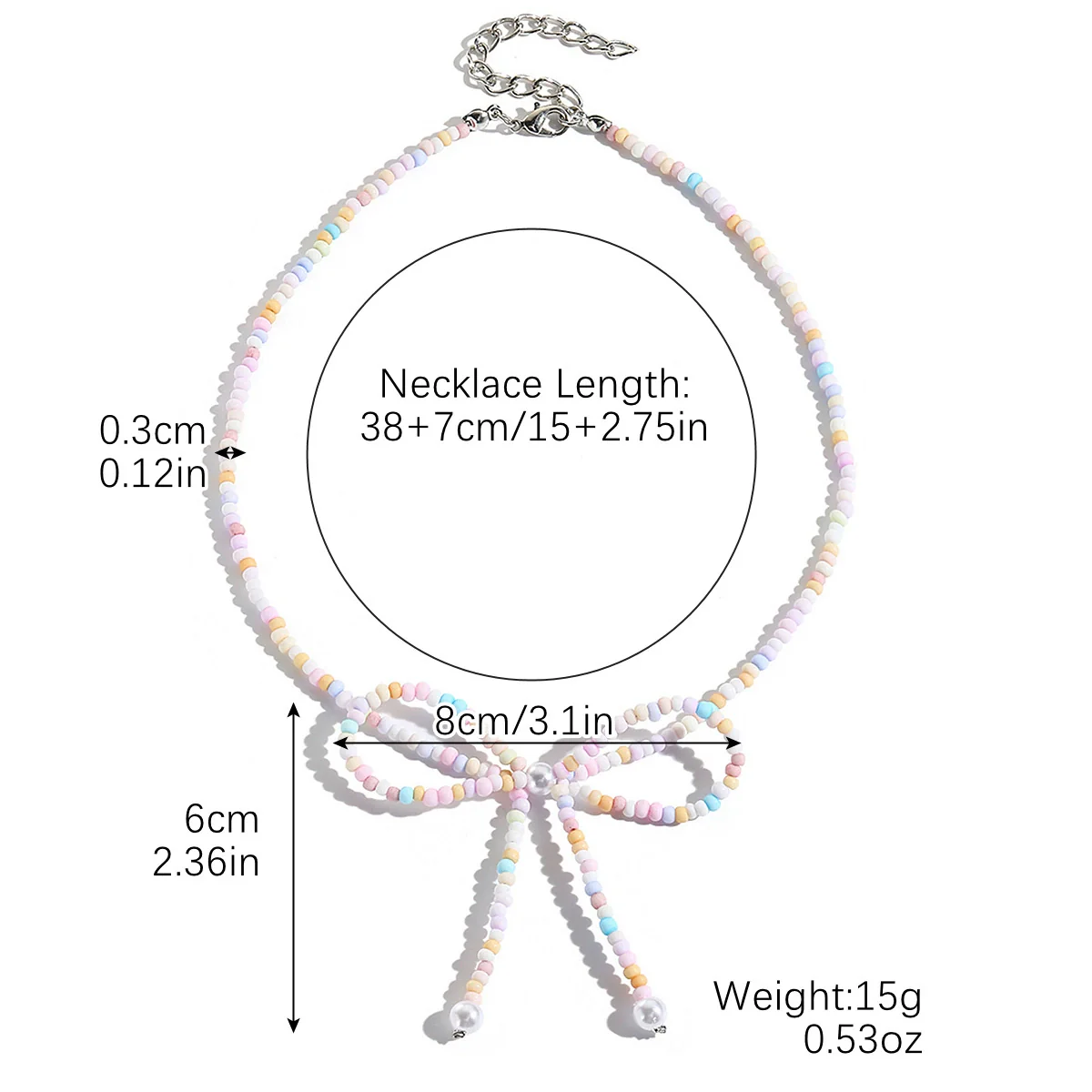Necklace Imitation Pearl Geometric Beaded Bow Ballet Style Electroplating - Image 17