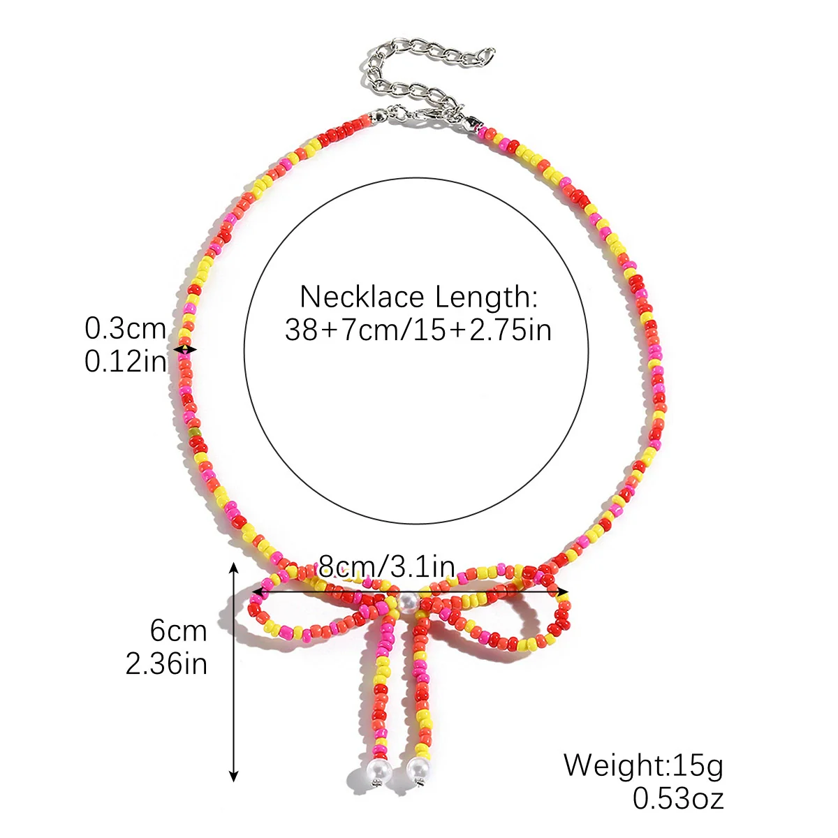 Necklace Imitation Pearl Geometric Beaded Bow Ballet Style Electroplating - Image 18