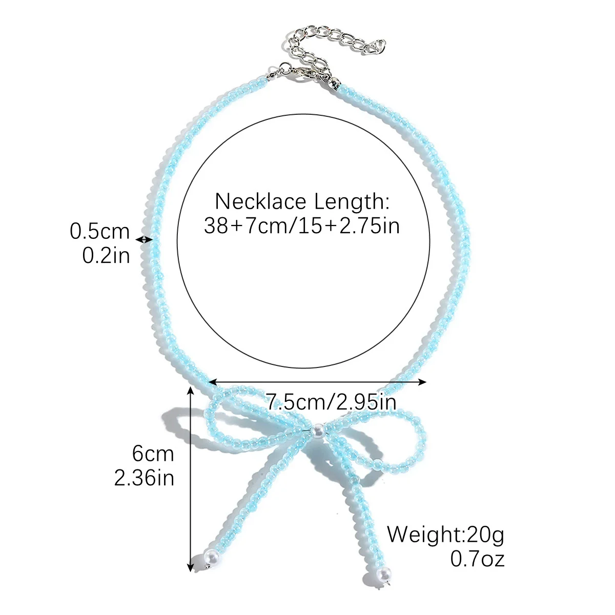 Necklace Imitation Pearl Geometric Beaded Bow Ballet Style Electroplating - Image 19