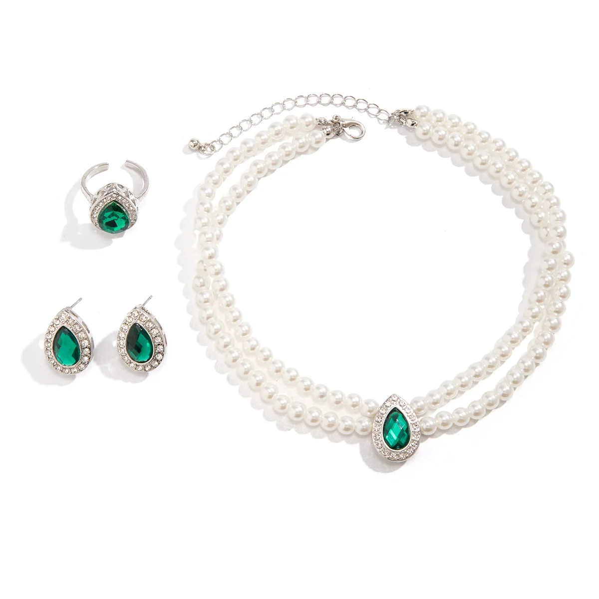 Necklace Imitation Pearl Geometric Rhinestone Handmade For Women - Image 6