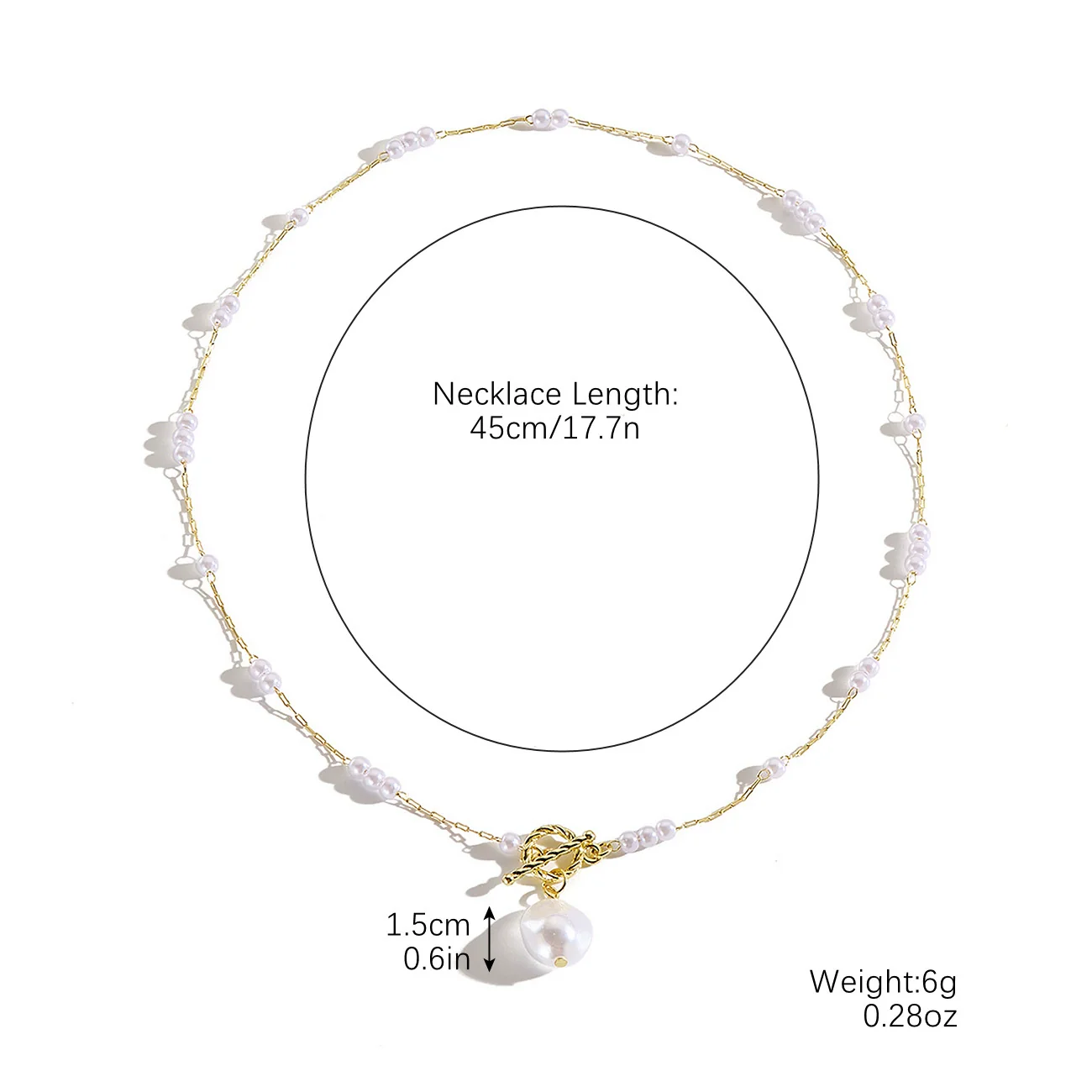 Necklace Imitation Pearl Geometric Simple Electroplating Women's - Image 9