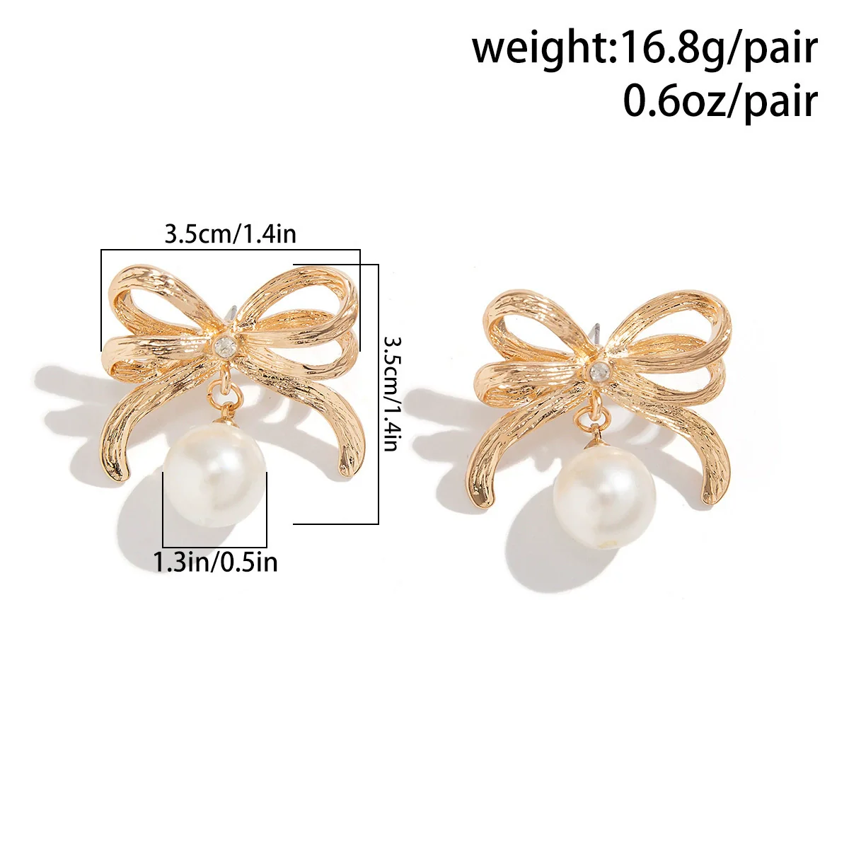 Necklace Imitation Pearls Alloy Geometric Bow Electroplating Design - Image 6
