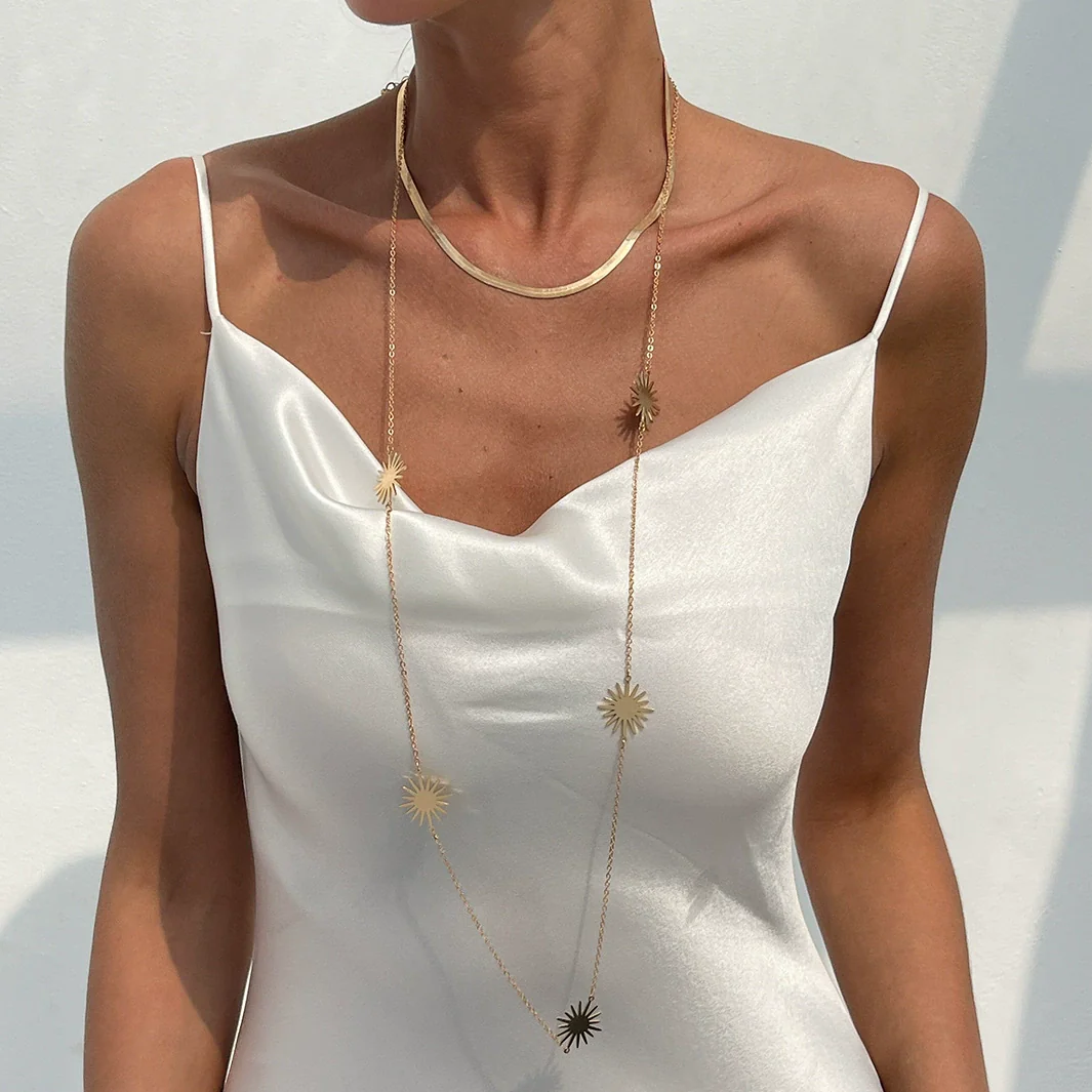 Necklace Iron Copperclad Iron Sheet Snake Bone Chain Hip Hop Punk Style Geometric Electroplated For Women - Image 2