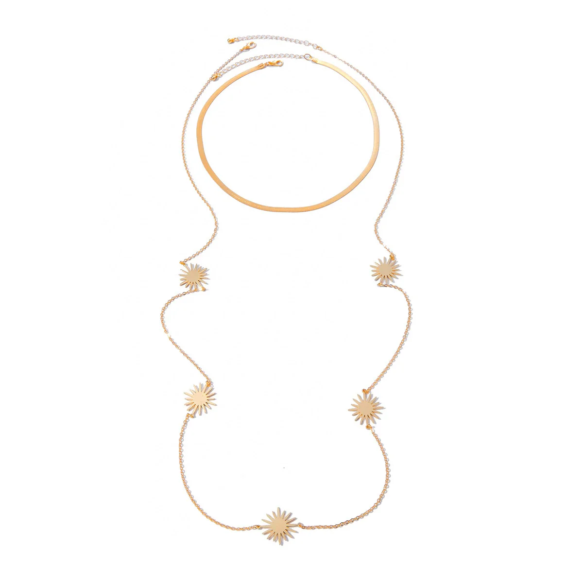 Necklace Iron Copperclad Iron Sheet Snake Bone Chain Hip Hop Punk Style Geometric Electroplated For Women - Image 5