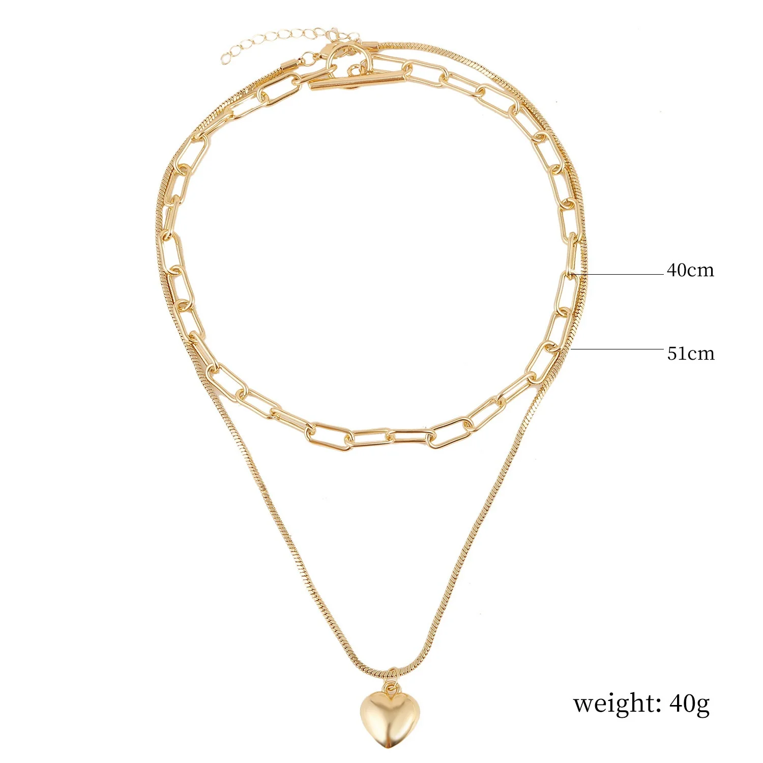Necklace Jewelry Alloy Heart Electroplated Multi Layer All Match Women - Image 9