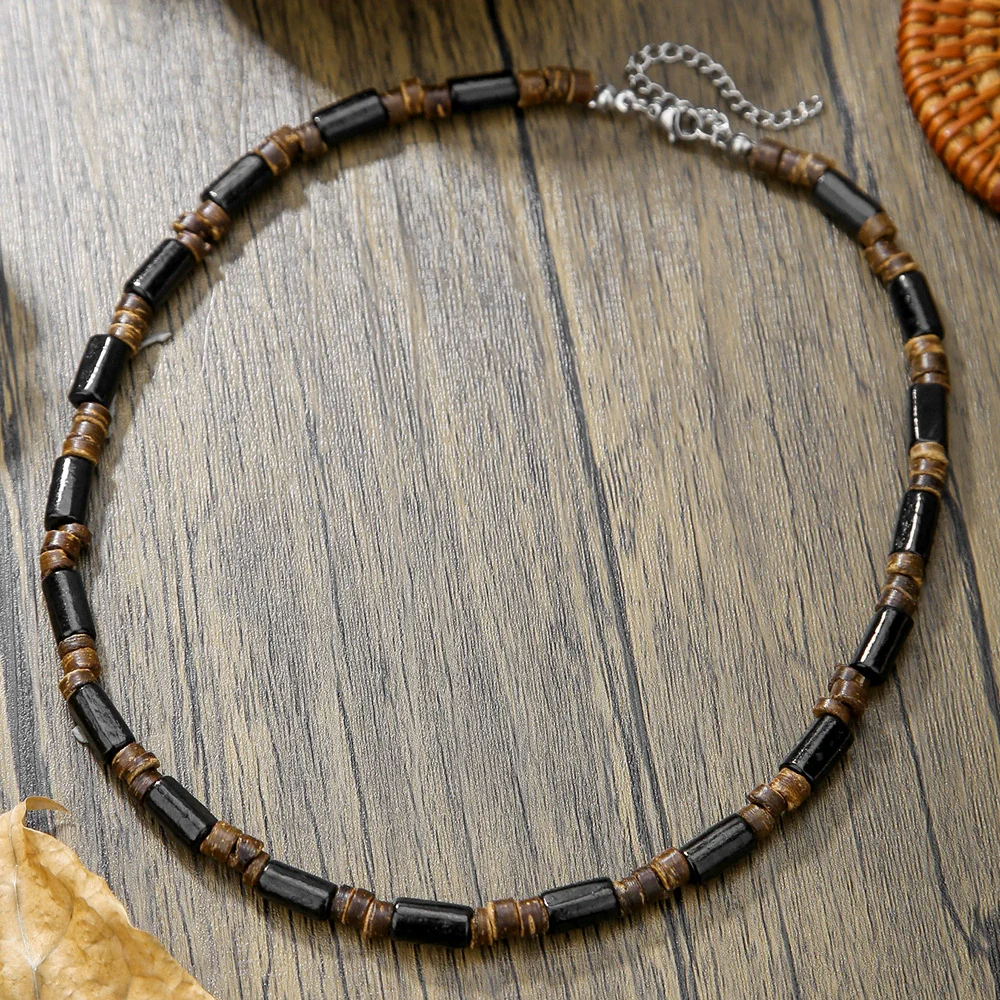 Necklace Jewelry Coconut Shell Imperial Stone Geometric Handmade For Men And Women - Image 13