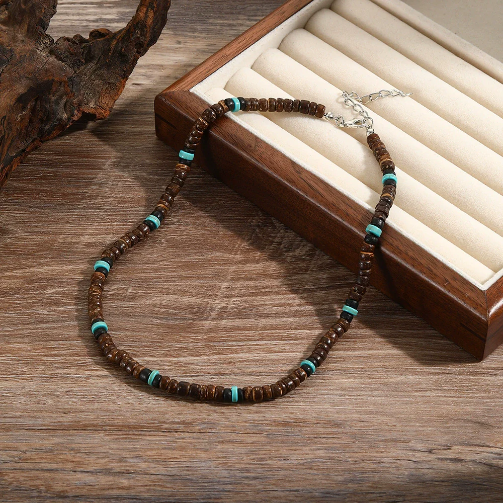 Necklace Jewelry Coconut Shell Imperial Stone Geometric Handmade For Men And Women - Image 15