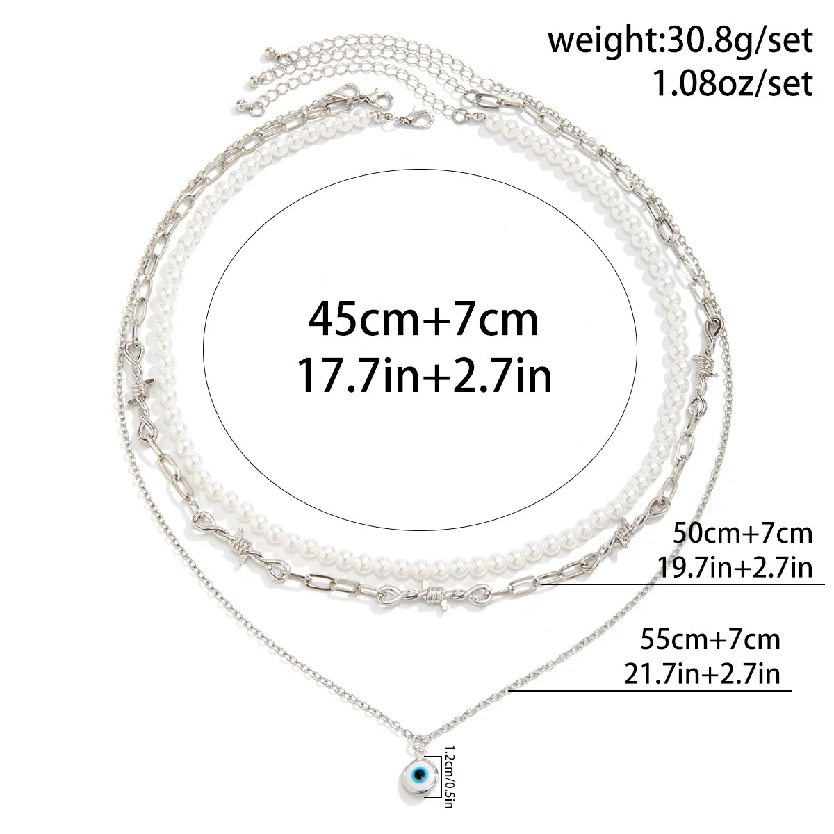Necklace Jewelry Zinc Alloy Geometric Handmade Men's Hip Hop Thorn Glasses Clavicle Chain - Image 6