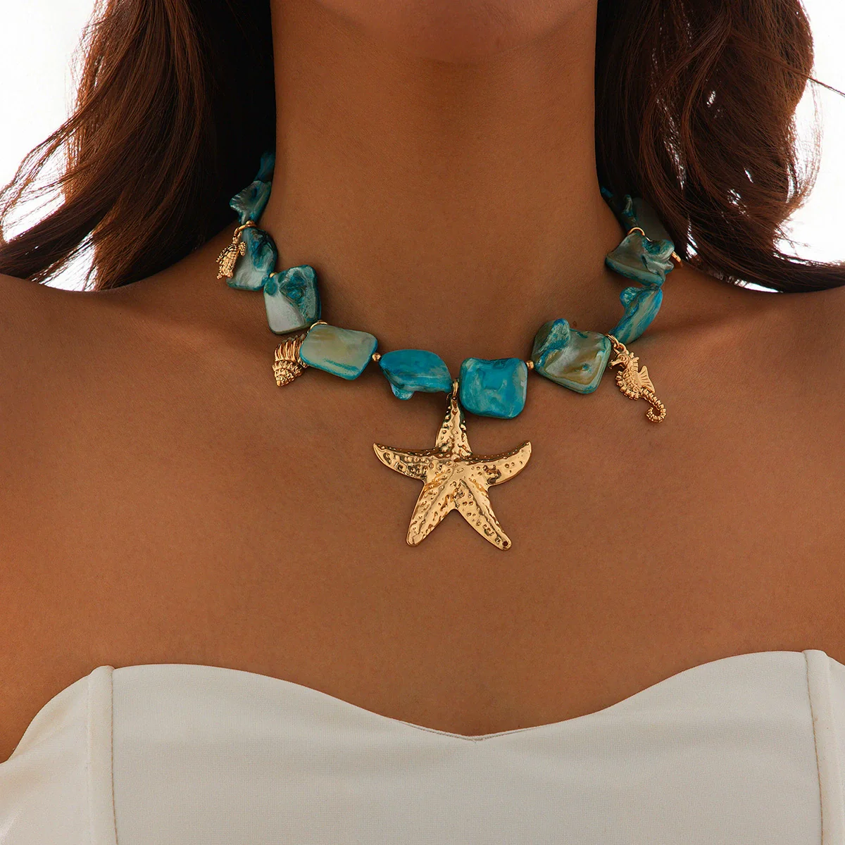 Necklace Jewelry Zinc Alloy Geometric Star Electroplated Shell Starfish Vacation Style Women's - Image 13