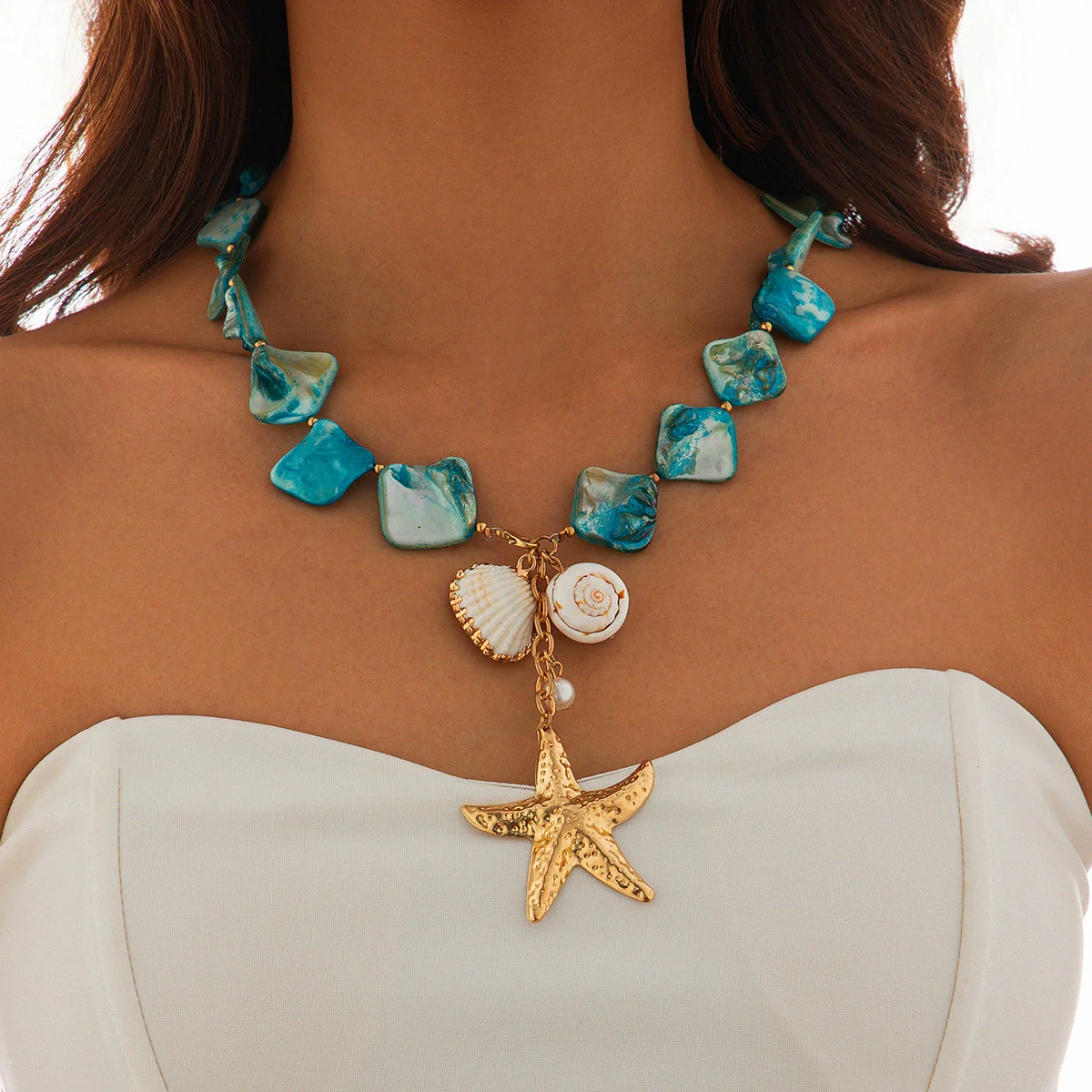 Necklace Jewelry Zinc Alloy Geometric Star Electroplated Shell Starfish Vacation Style Women's - Image 8