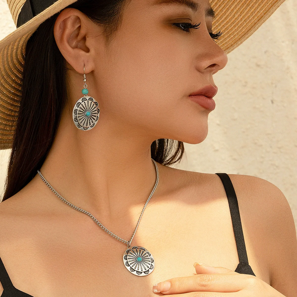 Necklace Metal Alloy Geometric Microinlay Ochain Jewelry - Image 7