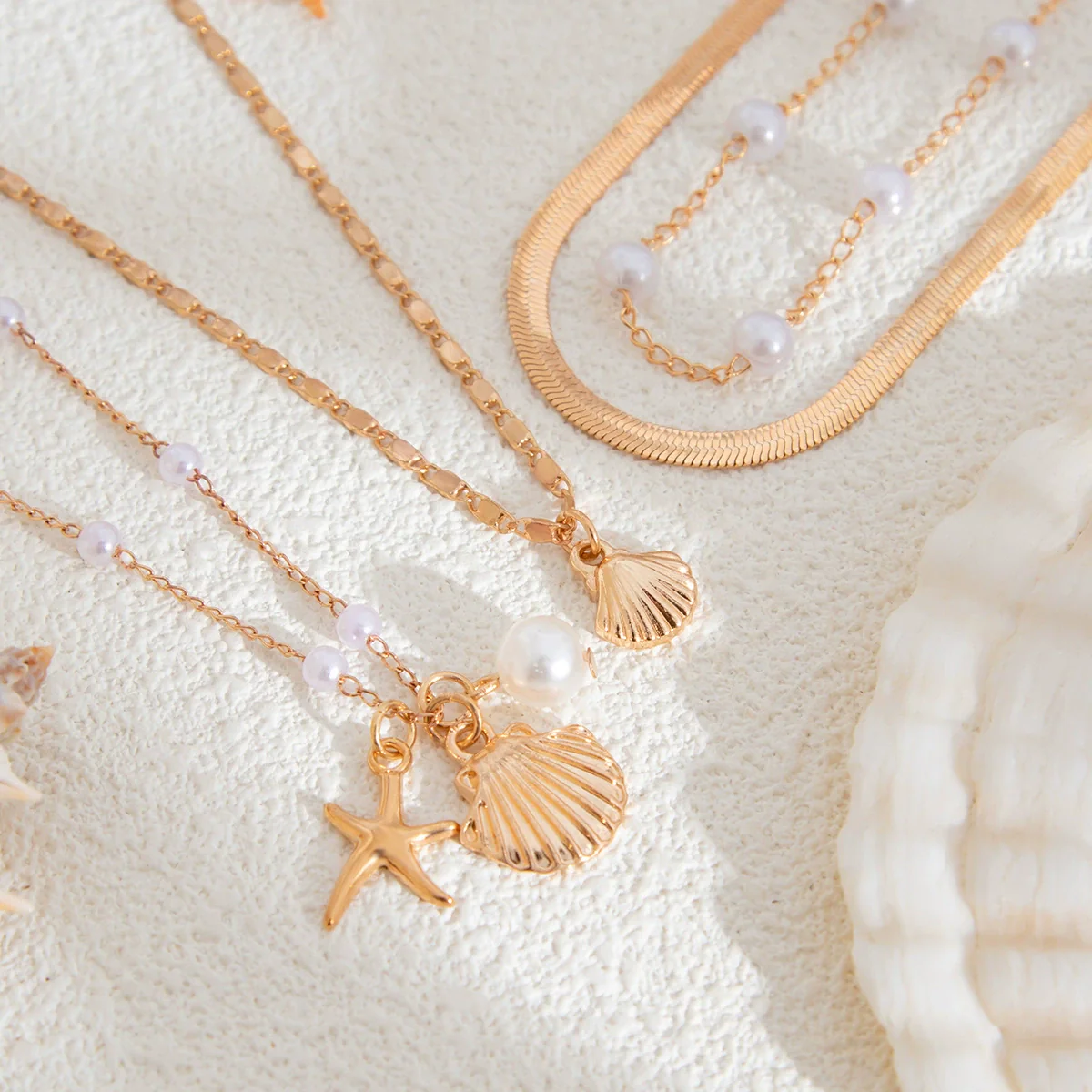 Necklace Metal Alloy Imitation Pearl Snake Bone Chain Ocean Style Animal Zodiac Geometric Electroplated - Image 4