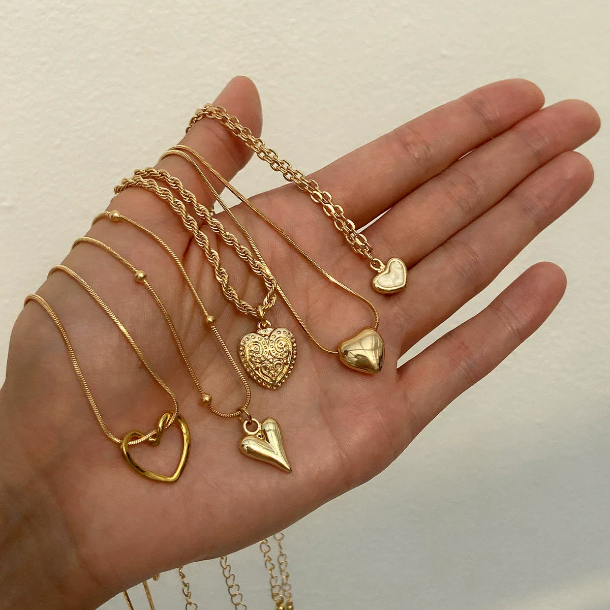 Necklace Metal Ribbon Bow Imitation Pearl Heart Shape Alloy Copper Electroplated - Image 4