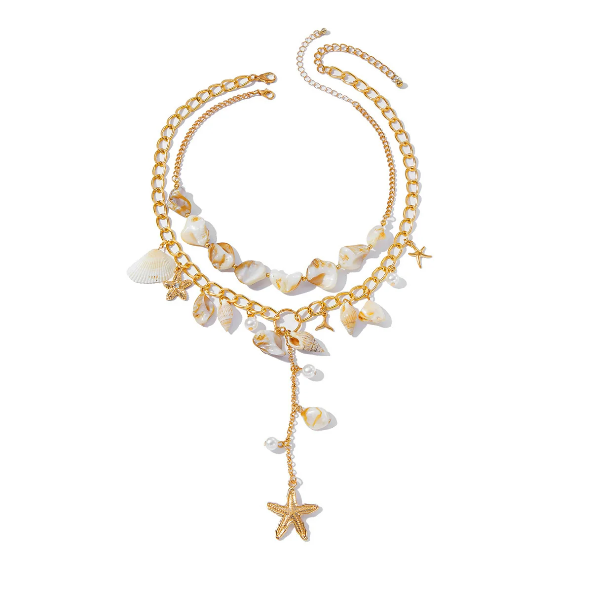 Necklace Natural Shell Conch Imitation Pearl Metal Starfish Alloy Pendant Geometric Constellation Electroplated - Image 5