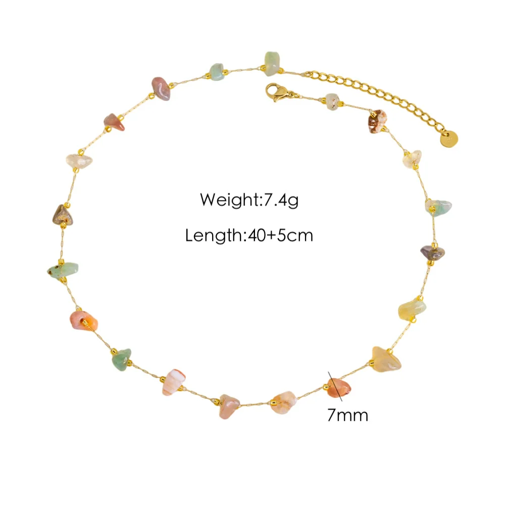 Necklace Natural Stone Shell Beaded Geometric Handmade - Image 11
