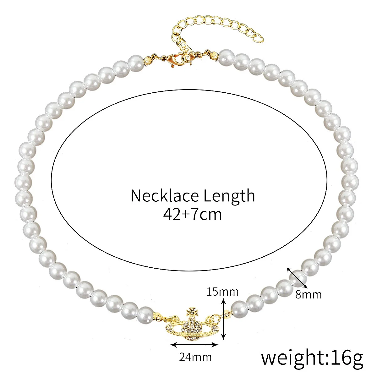 Necklace Pearl Alloy Handmade Star Geometric Styling Pendant Jewelry For Women - Image 5