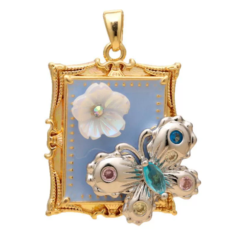 Necklace Pendant Imitation Pearl Flower Dripping Oil Painting Style - Image 5