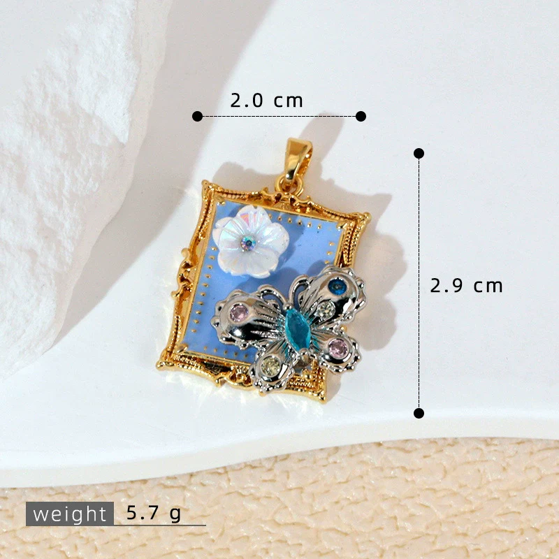 Necklace Pendant Imitation Pearl Flower Dripping Oil Painting Style - Image 7
