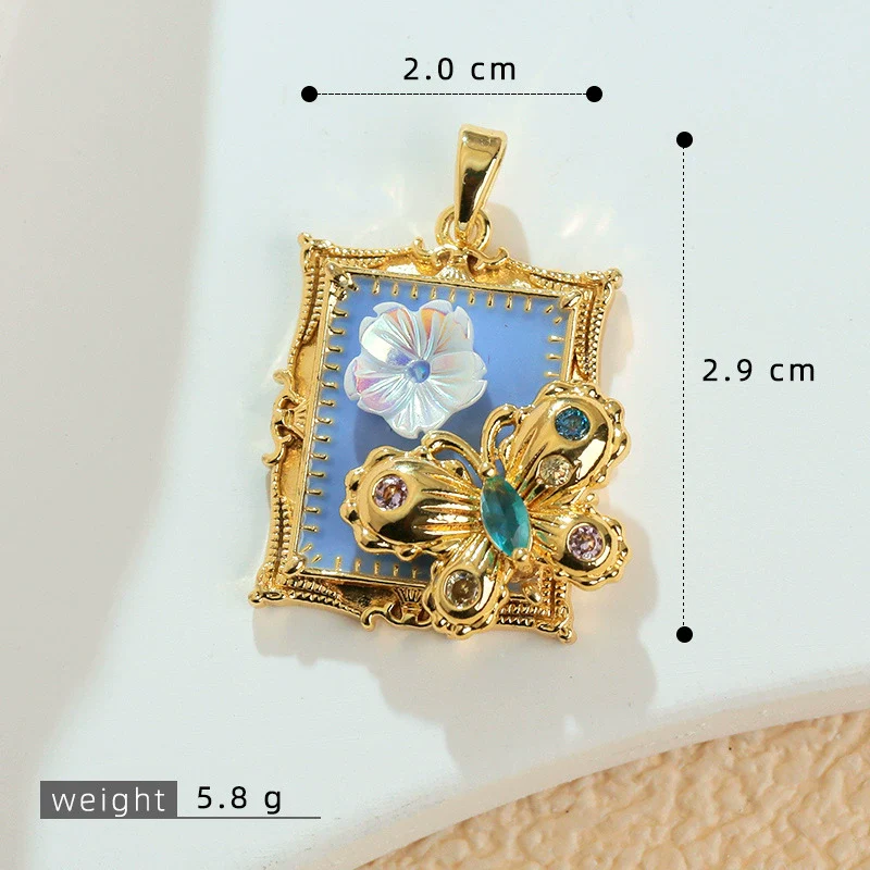 Necklace Pendant Imitation Pearl Flower Dripping Oil Painting Style - Image 8
