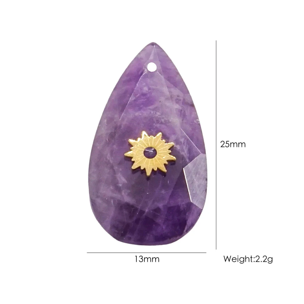 Necklace Pendant Jewelry Accessories Stainless Steel Natural Stone Inlay Hand Cut Water Drops Style - Image 5