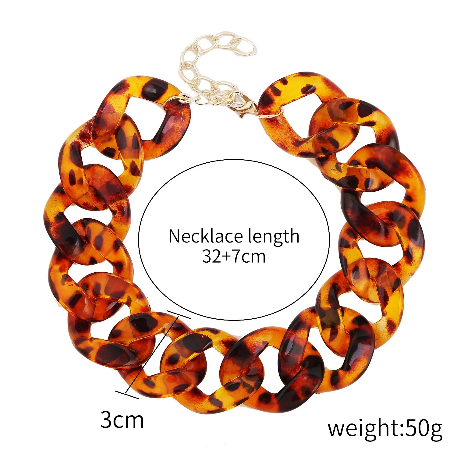Necklace Plastic Resin Geometric Hiphop Retro Exaggerated Bamboo Chain Choker For Women - Image 11