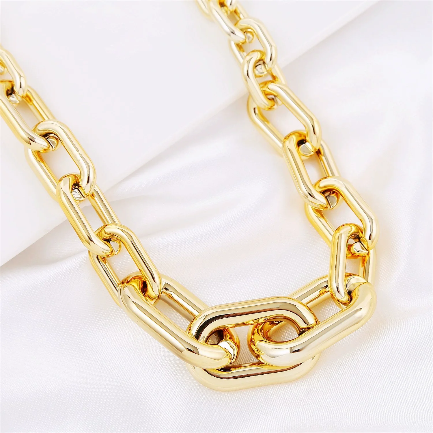Necklace Plastic Resin Geometric Hiphop Retro Exaggerated Bamboo Chain Choker For Women - Image 2