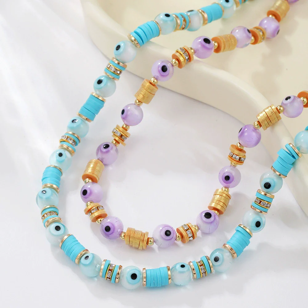 Necklace Polymer Clay Geometric Handmade Devil's Eye For Women - Image 2