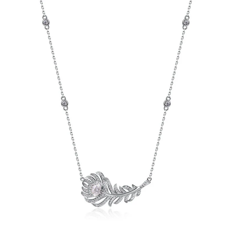 Necklace S925 Silver Inlaid Diamond Geometric Design Women's Elegant Natural Cross Chain - Image 4
