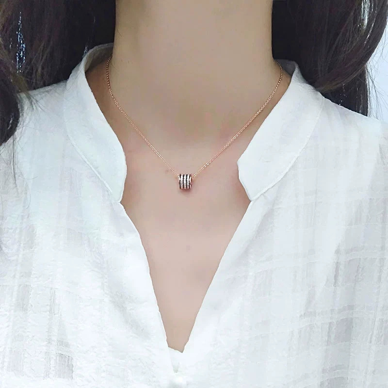 Necklace S925 Sterling Silver Geometric Cross Chain Electroplated Design - Image 4