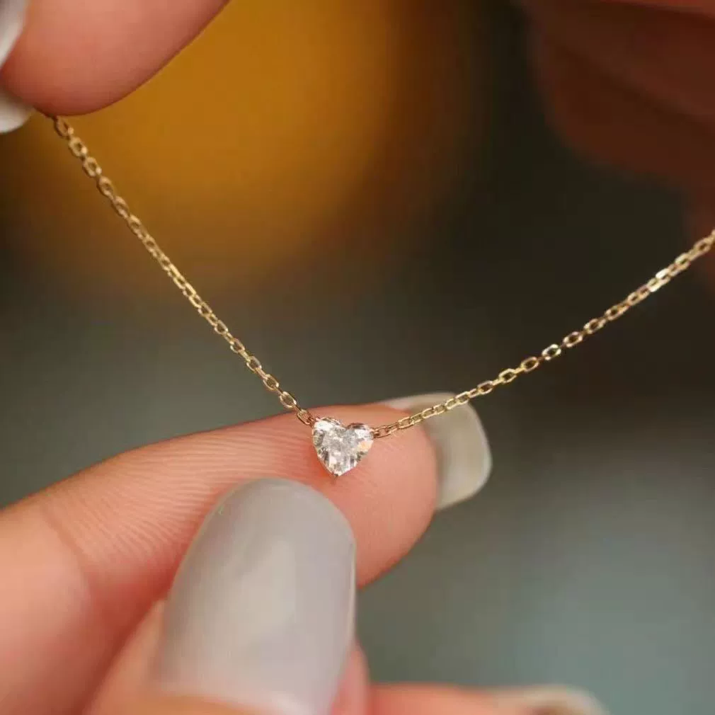Necklace S925 Sterling Silver Heartshaped Love Diamond Pendant Women's Ochain - Image 5