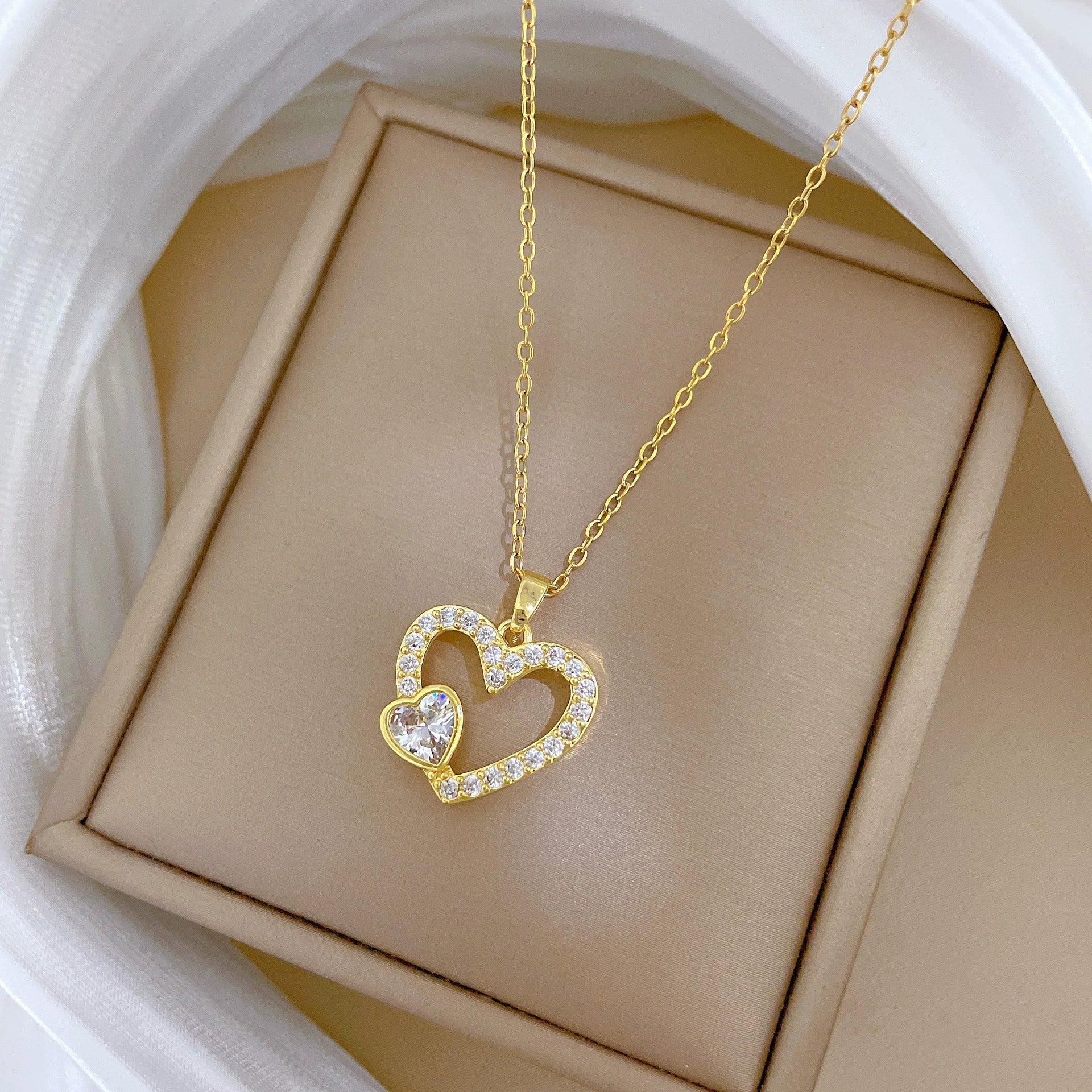 Necklace Stainless Steel Copper Animal Zodiac Cartoon Heart Love Full Diamond Style - Image 3