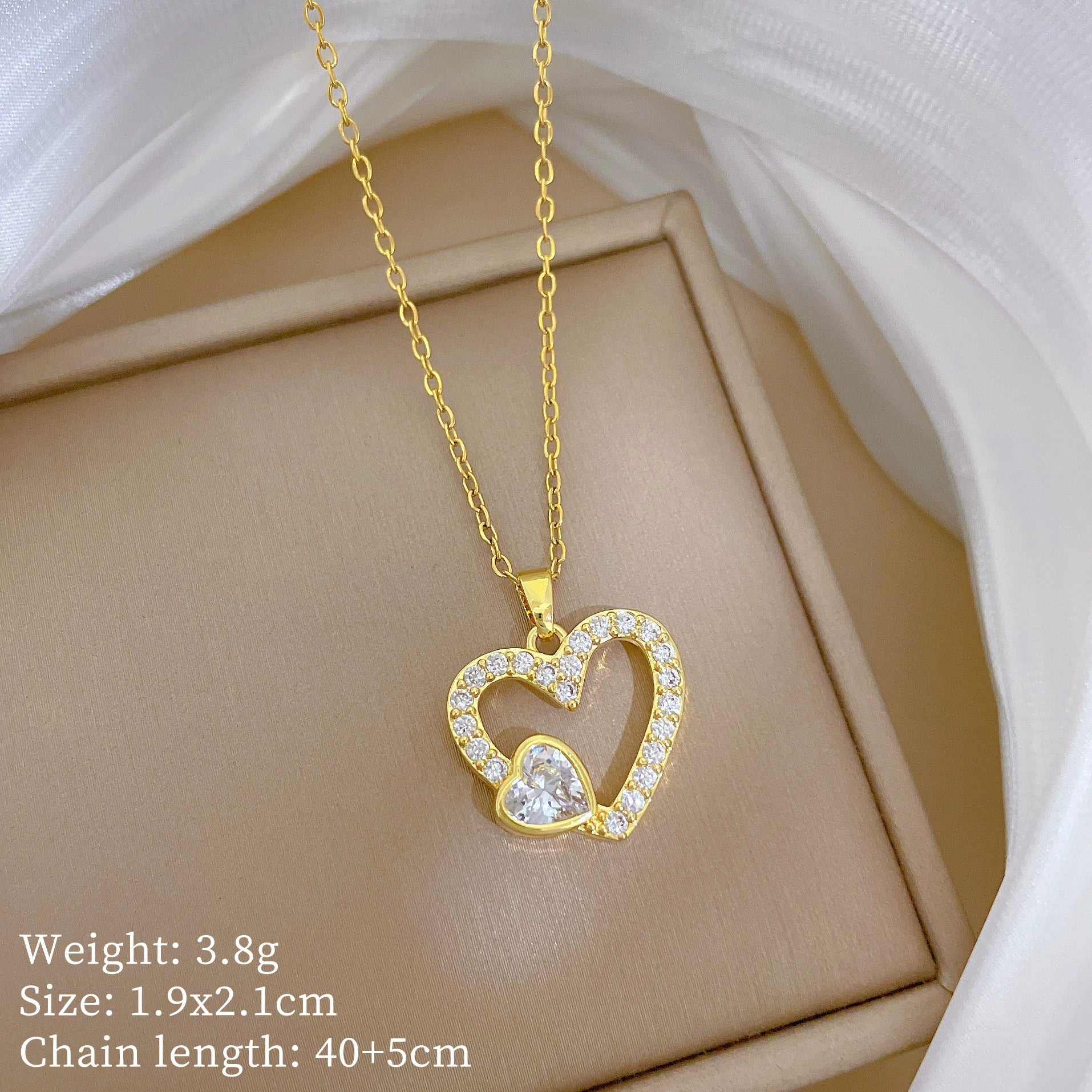Necklace Stainless Steel Copper Animal Zodiac Cartoon Heart Love Full Diamond Style - Image 6