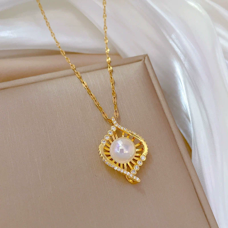 Necklace Stainless Steel Copper Geometric Bird's Nest Style - Image 3