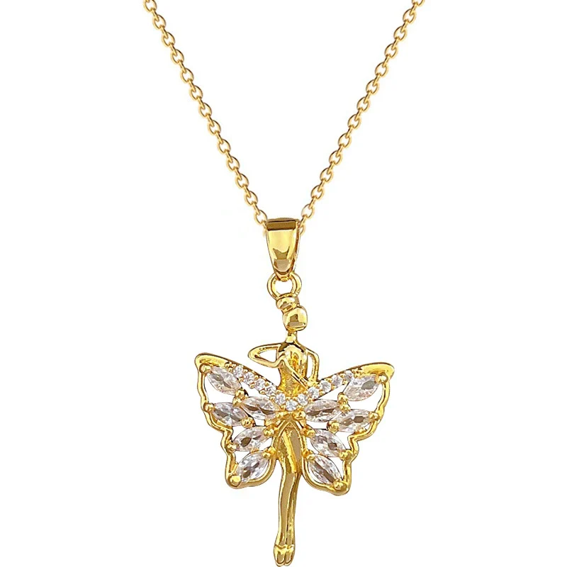 Necklace Stainless Steel Copper Geometric Butterfly Design - Image 5