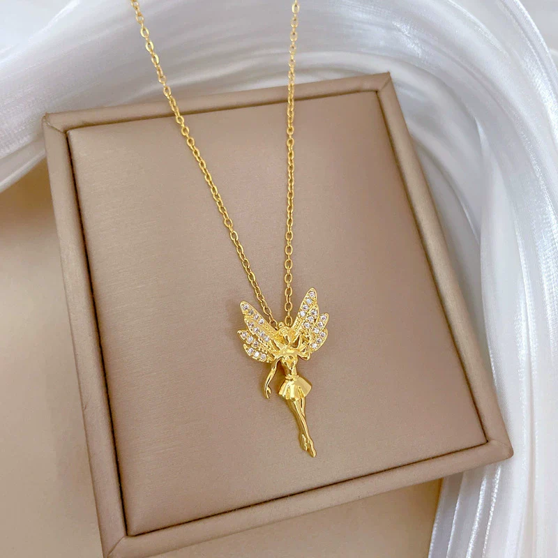 Necklace Stainless Steel Copper Geometric Butterfly Flower Fairy Luxury Temperament Gorgeous For Women - Image 2