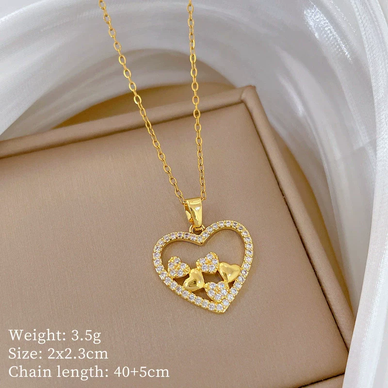 Necklace Stainless Steel Copper Geometric Cartoon Minimalist Style - Image 6