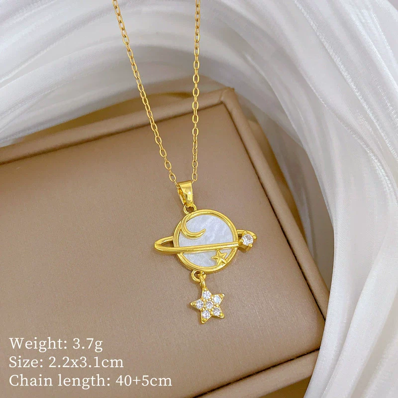 Necklace Stainless Steel Copper Geometric Cartoon Style Titanium Steel Chain - Image 6