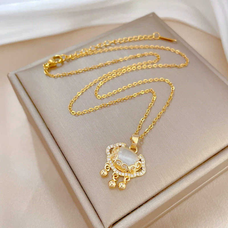 Necklace Stainless Steel Copper Geometric Electroplating Design - Image 4